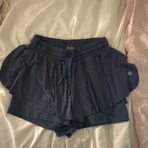 Blue Elastic Waistband Shorts